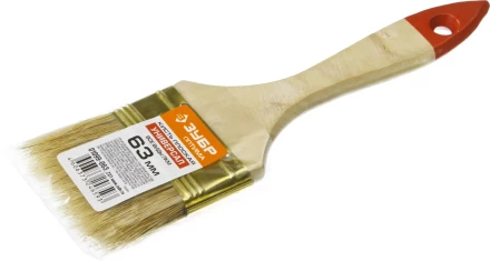 Кисть плоская ЗУБР "УНИВЕРСАЛ-ОПТИМА", светлая щетина, деревянная ручка, 63мм 01099-063_z01 купить в Когалыме