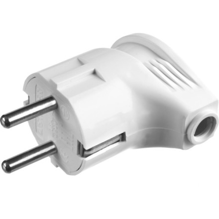 Вилка MAXElectro электрическая, 16А/220В, угловая, с заземлением, белая, STAYER 55161-W купить в Когалыме
