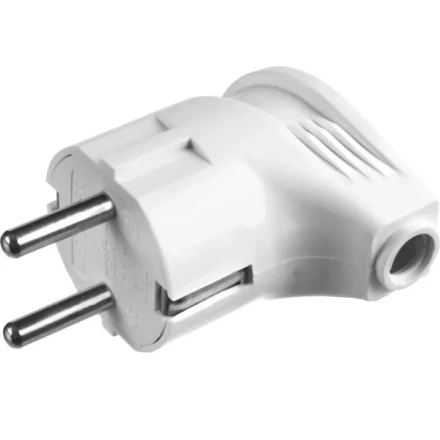 Вилка MAXElectro электрическая, 16А/220В, угловая, с заземлением, белая, STAYER 55161-W купить в Когалыме