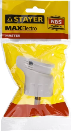 Вилка MAXElectro электрическая, 16А/220В, угловая, с заземлением, белая, STAYER 55161-W купить в Когалыме