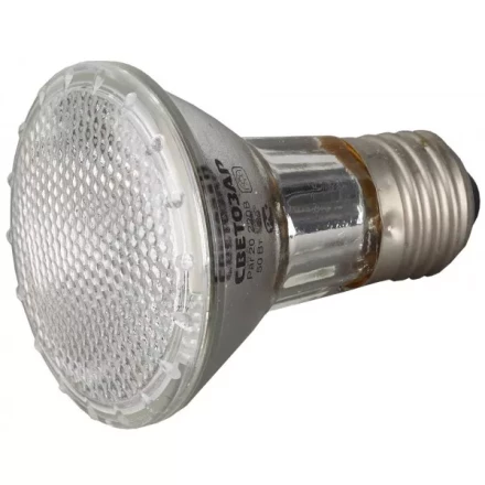 Лампа галогенная СВЕТОЗАР с защитным стеклом, цоколь E27, диаметр 65мм, 50Вт, 220В SV-44855 купить в Когалыме