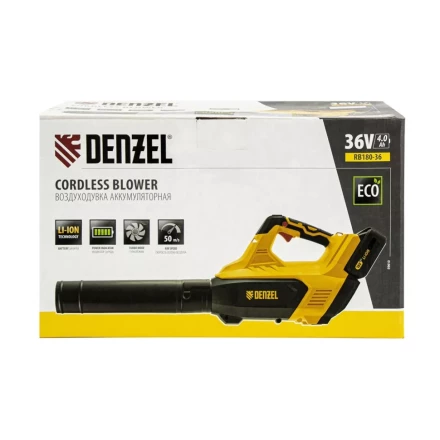 Воздуходувка аккумуляторная RB180-36, Li-ion, 36 В, 4 Ач, 180 км/ч, 820 м3/ч Denzel 59610 купить в Когалыме