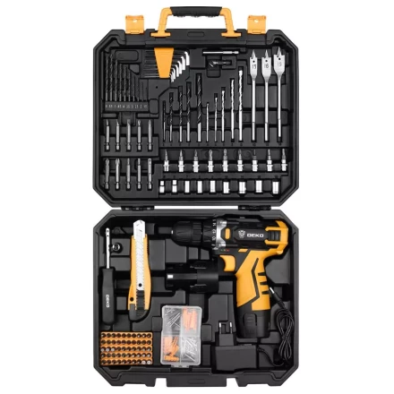 Дрель аккумуляторная DEKO DKCD12FU-Li, 063-4139 + набор 193 аксессуара купить в Когалыме