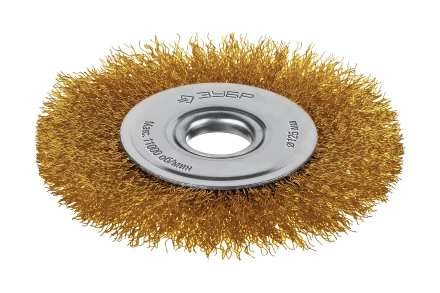 ЗУБР 125х22 мм щетка дисковая для УШМ, витая стальная латунированная проволока 0.3 мм, посад. 22 мм (35171-125) купить в Когалыме