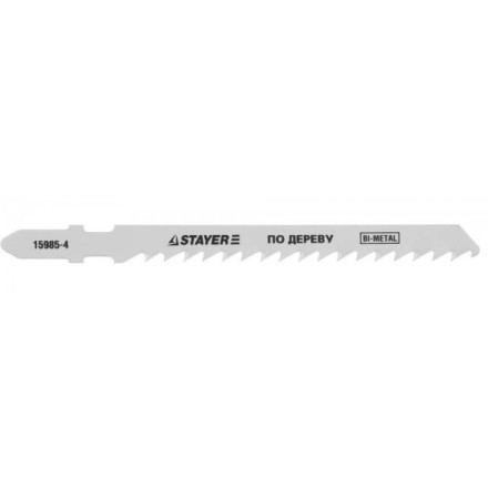 Полотна STAYER &quot;PROFI&quot;, T144DF, для эл/лобзика, Bi-Metall, по дереву, ДВП, ДСП, EU-хвост., шаг 4мм, 74мм, 2шт 15985-4_z01 купить в Когалыме