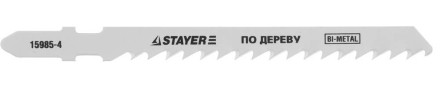 Полотна STAYER &quot;PROFI&quot;, T144DF, для эл/лобзика, Bi-Metall, по дереву, ДВП, ДСП, EU-хвост., шаг 4мм, 74мм, 2шт 15985-4_z01 купить в Когалыме