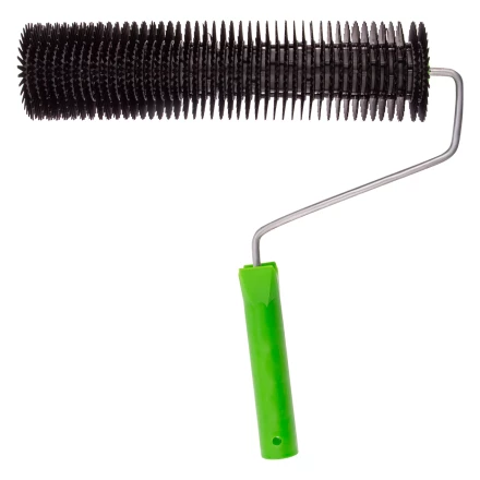 Валик игольчатый для наливных полов с ручкой, острая игла, 300 мм Сибртех 81111 купить в Когалыме