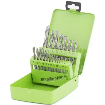 Набор сверл по металлу 1-10мм через 0,5мм 3,2мм 4,8мм HSS 21штука металлический бокс цилиндрический хвостовик СИБРТЕХ 723756 купить в Когалыме