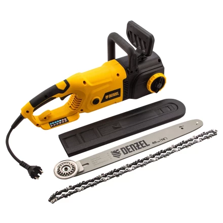 Пила цепная электрическая Denzel EDS-2000, 2 кВт,продольная, шина 40 см, шаг 3/8, паз 1.3 мм, 56 звеньев 95618 купить в Когалыме