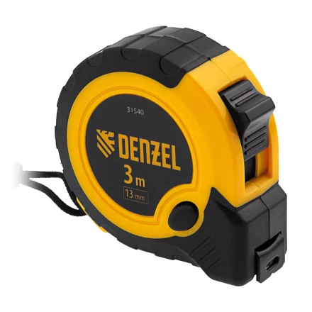 Рулетка Denzel 3м х 13мм, двухкомп. корпус, кнопка-пауза, 31540 купить в Когалыме