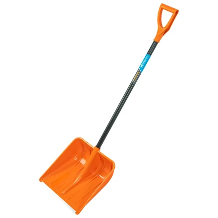 Лопата для уборки снега пластиковая Сибртех, 400х405х1380 мм, стальной черенок, усиленная 61666 купить в Когалыме