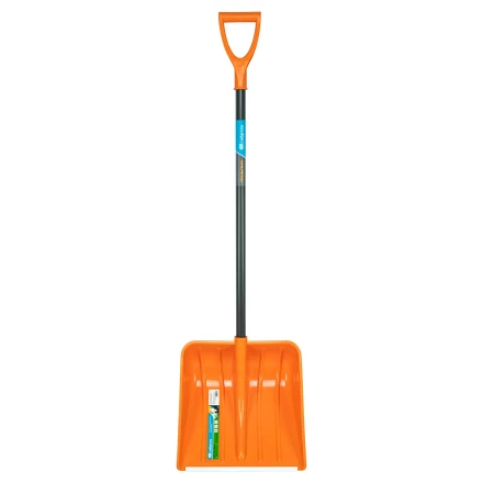 Лопата для уборки снега пластиковая Сибртех, 400х405х1380 мм, стальной черенок, усиленная 61666 купить в Когалыме