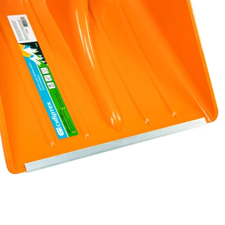 Лопата для уборки снега пластиковая Сибртех, 400х405х1380 мм, стальной черенок, усиленная 61666 купить в Когалыме