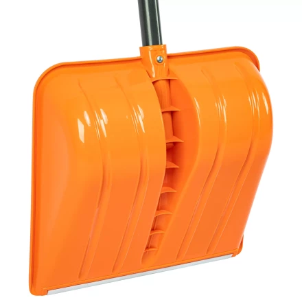 Лопата для уборки снега пластиковая Сибртех, 400х405х1380 мм, стальной черенок, усиленная 61666 купить в Когалыме