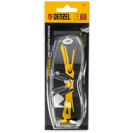 Очки защитные открытые Denzel 89191, поликарбонатные, прозрачная линза, 2х комп.дужки купить в Когалыме