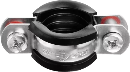 Хомут трубный с гайкой, оцинкованный, 3/4", 9шт, ЗУБР Мастер 37850-25-29 37850-25-29 купить в Когалыме