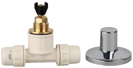 Кран ЗУБР "ШиреФит" запорный в сборе "штуцер с гайкой - кран запорный - штуцер с гайкой", 16мм 51570-16 купить в Когалыме