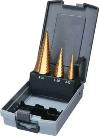 Набор ступенчатых сверл HSS-TiN c прямым желобком 3 шт., 1/4" (4-12, 4-20, 4-32), Makita D-46573 купить в Когалыме