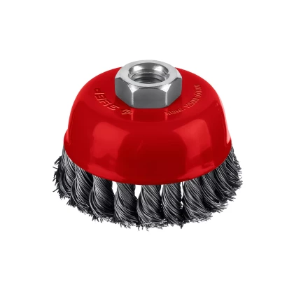 ЗУБР 75хМ14 щетка чашечная для УШМ, жгутированная стальная проволока 0.5 мм, посад. М14 (35172-075) купить в Когалыме