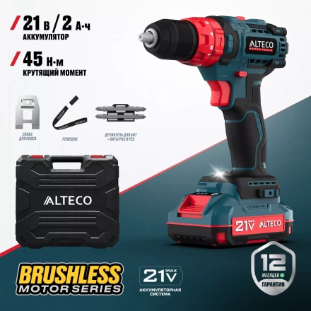 Бесщеточная аккумуляторная ударная дрель-шуруповерт ALTECO CID 21-45 BL 71409 купить в Когалыме