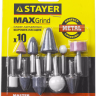 Набор STAYER "MASTER": Абразивные минишарошки-насадки для гравера и дрели, хвостовик d 3,2 / 6,0мм, 10 предм. 2989-H10 купить в Когалыме