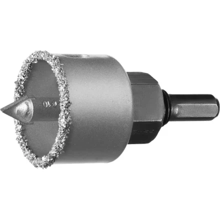 Коронка-чашка ЗУБР "ПРОФЕССИОНАЛ" c карбид-вольфрамовым нанесением, 38 мм, высота 25 мм, в сборе с державкой и сверлом 33360-038_z01 купить в Когалыме