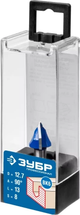 ЗУБР 12.7 x 13 мм, угол 90° мм, фреза пазовая галтельная V-образная, Профессионал (28752-12.7) купить в Когалыме