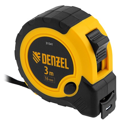 Рулетка Denzel 3м х 16мм, двухкомп. корпус, кнопка-пауза, 31541 купить в Когалыме