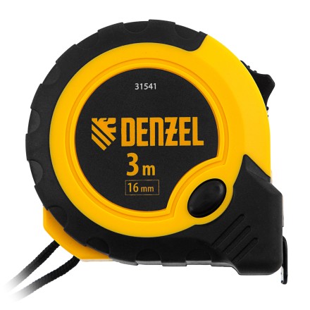 Рулетка Denzel 3м х 16мм, двухкомп. корпус, кнопка-пауза, 31541 купить в Когалыме