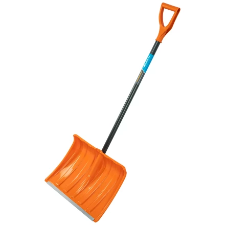 Лопата для уборки снега пластиковая Сибртех, 490х370х1350 мм, стальной черенок, усиленная 61667 купить в Когалыме