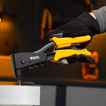 Заклепочник ручной, 255 мм Denzel, литой, усиленный, заклепки 2,4-3,2-4,0-4,8 мм 40441 купить в Когалыме