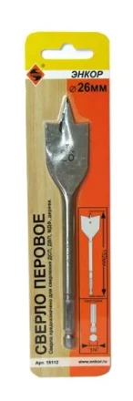 Сверло для дерева 26Х152 мм перовое Энкор 19112 купить в Когалыме