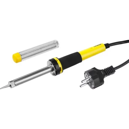 Паяльник с двухкомпонентной рукояткой и долговечным жалом, STAYER "PROFI" PROTerm, 55300-30, в комплекте (припой и подставка), 30 Вт, конус 55300-30 купить в Когалыме