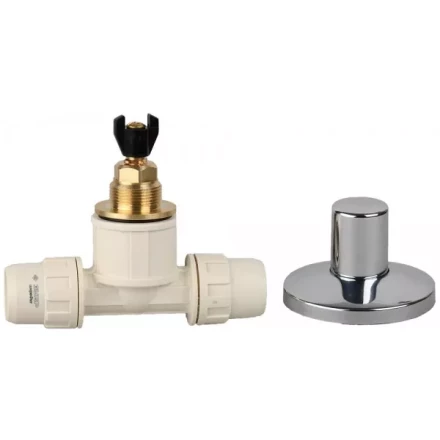 Кран ЗУБР "ШиреФит" запорный в сборе "штуцер с гайкой - кран запорный - штуцер с гайкой", 20мм 51570-20 купить в Когалыме