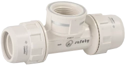 Штуцер с гайкой ЗУБР ШиреФит  - внутренняя резьба - штуцер с гайкой 16 мм - 1/2? - 16 мм переходной тройник 51502-16-1/2-16