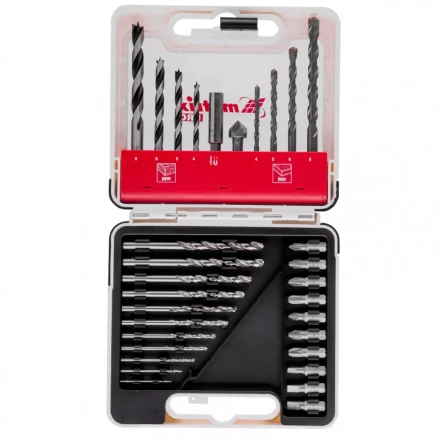 Набор сверл комбинированный сверла по металлу 1-6 мм бетону 4-8 мм дереву 4-8 мм биты 10 шт адаптер зенковка 31 предмет Pro Matrix 725631 купить в Когалыме