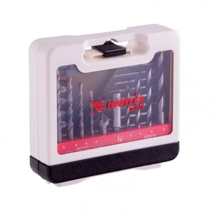 Набор сверл комбинированный сверла по металлу 1-6 мм бетону 4-8 мм дереву 4-8 мм биты 10 шт адаптер зенковка 31 предмет Pro Matrix 725631 купить в Когалыме