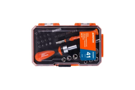 Набор отверток-держателей с битами и торцевыми головками Кратон Complect SSK-03, 41 пр. в кейсе 2 09 05 003 купить в Когалыме