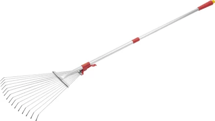 Грабли GRINDA, алюминиевый телескопический черенок, 15 круглых зубцов 421868 купить в Когалыме