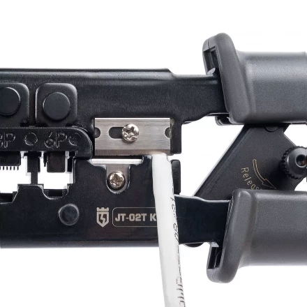 Кримпер многофункциональный КВТ JT-02T с 2 встроенными модулями для обжима RJ-45, RJ-12, RJ-11 (89229) купить в Когалыме