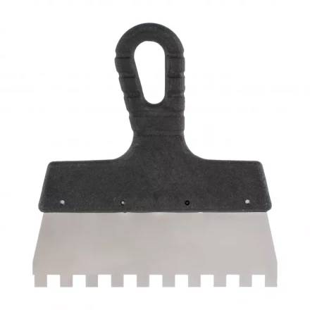 Шпатель из нержавеющей стали 150 мм зуб 8 х 8 мм пластмассовая ручка 85121 купить в Когалыме