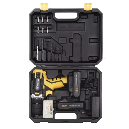 Дрель аккумуляторная DEKO DKCD16FU-Li + набор 63 инструментов в кейсе, 063-4099 купить в Когалыме