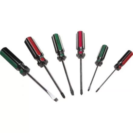 Набор DEXX: Отвертки, закал сталь, маслобензост рукоятка, SL: 3x75, 5x100, 6x100, PH: 0x75, 1x100, 2x100, 6 пред 25079-H6 купить в Когалыме