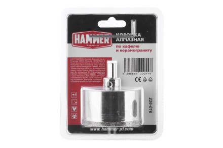 Коронка алмазная HAMMER Ф68мм HEX (DHS 68.0*65/5) купить в Когалыме