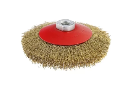 Кордщетка HAMMER тарелка 115мм для УШМ гофрированная латунированная сталь (207-107) купить в Когалыме