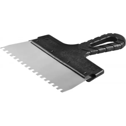 Шпатель ЗУБР "МАСТЕР" ФАСАДНЫЙ, нержавеющее полотно, 200мм, зуб 6х6мм 10078-20-06 купить в Когалыме