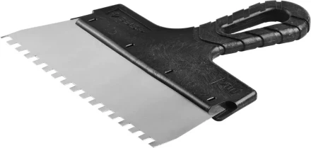 Шпатель ЗУБР "МАСТЕР" ФАСАДНЫЙ, нержавеющее полотно, 200мм, зуб 6х6мм 10078-20-06 купить в Когалыме