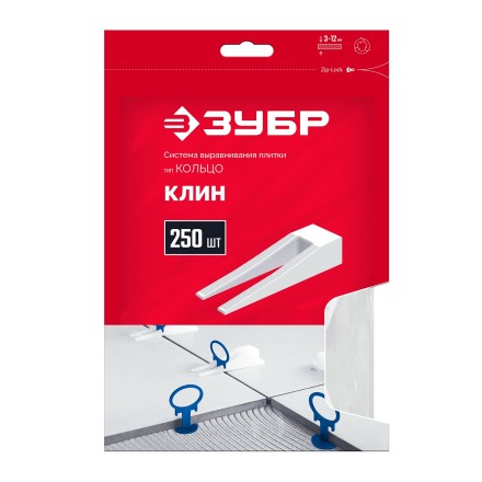 ЗУБР КОЛЬЦО, клин 250 шт, система выравнивания плитки (3387-250) купить в Когалыме
