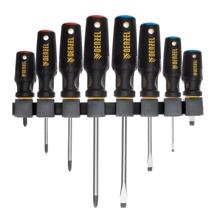 Набор отверток Denzel 12213, 8 пр., CrV, трехкомпонентная рукоятка купить в Когалыме