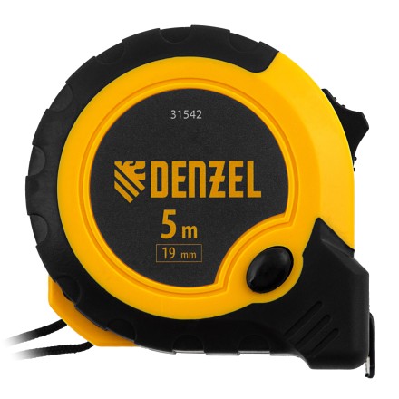 Рулетка Denzel 5м х 19мм, двухкомп. корпус, кнопка-пауза, 31542 купить в Когалыме